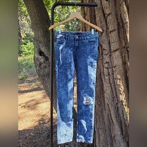Ed Hardy Womens Dark Blue Skinny Jeans with Patch Size‎ 12